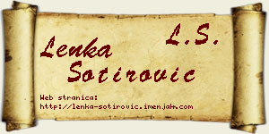 Lenka Sotirović vizit kartica